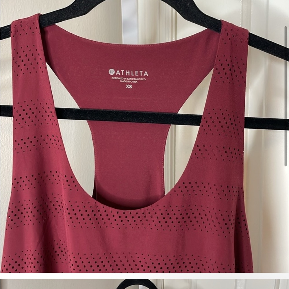 Athleta Racerback Lined Dress Size XS Burgundy - Picture 5 of 8